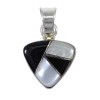 Jet Mother Of Pearl Sterling Silver Slide Pendant YX76748