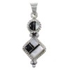Jet Mother Of Pearl And Silver Pendant YX76605