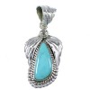 Southwestern Sterling Silver And Turquoise Flower Pendant AX77008