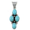 Silver And Turquoise Southwest Pendant AX77014