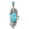 Turquoise Sterling Silver Southwest Flower Pendant AX77032