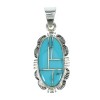 Sterling Silver Southwestern Turquoise Pendant QX83379 