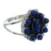Authentic Sterling Silver Jewelry Lapis Southwest Ring Size 7 AX88435