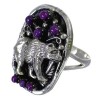 Sterling Silver Magenta Turquoise Bear Ring Size 6-1/4 RX88862