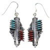 Turquoise Coral Needlepoint Water Wave Hook Dangle Earrings PX33007