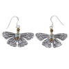 Southwest Multicolor Sterling Silver Butterfly Dangle Earrings DW73016