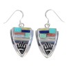 Multicolor Sterling Silver Jewelry Southwest Hook Earrings YS73235