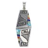 Multicolor Inlay Southwest Sterling Silver Pendant DW71715