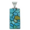 Turquoise Inlay Genuine Sterling Silver Jewelry Pendant PX30227