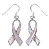 Pink Shell Ribbon Sterling Silver Hook Dangle Earrings PX32590