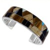 Sterling Silver Multicolor Inlay Whiterock Bracelet NS39303