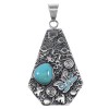Sterling Silver Southwestern Turquoise Butterfly Pendant OS58472