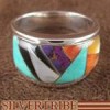 Multicolor And Oyster Shell Sterling Silver Ring Size 8-3/4 AS39308