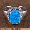 Blue Opal Authentic Silver Ring Size 6-1/4 RS51344