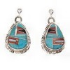 Sterling Silver And Multicolor Inlay Southwest Earrings QS57699