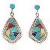Southwestern Multicolor Earrings Sterling Silver Jewelry IS59008
