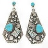 Turquoise And Sterling Silver Jewelry Butterfly Post Earrings OS58607