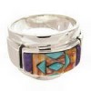 Multicolor Inlay Southwestern Ring Size 7-1/2 XS58046