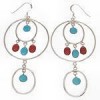 Southwest Silver Jewelry Coral and Turquoise Earrings IS59704