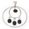 Southwestern Jet Sterling Silver Pendant PS60290