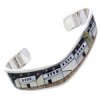 Multicolor Silver Native American Design Cuff Bracelet YS67381
