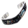 Multicolor Silver Native American Mesa Design Cuff Bracelet YS67427