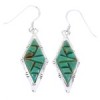 Southwestern Turquoise Silver Hook Earrings JW66474