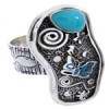 Butterfly Turquoise Silver Jewelry Southwestern Ring Size 5 MW66858