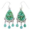 Turquoise Southwest Sterling Silver Hook Dangle Earrings MW66586