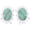 Turquoise Southwest Sterling Silver Sun Inlay Post Earrings AW68234 