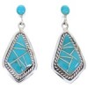 Southwest Turquoise and Silver Jewelry Post Dangle Earrings AW68475