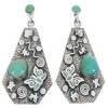 Southwestern Turquoise Silver Butterfly Post Dangle Earrings AW68682