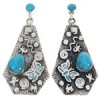 Southwestern Sterling Silver Turquoise Butterfly Post Earrings AW68685