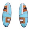 Multicolor Inlay Genuine Sterling Silver Post Earrings BW68938 