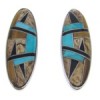 Sterling Silver Turquoise Tiger Eye Multicolor Post Earrings AW69838