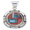 Red Oyster Shell Turquoise Multicolor Jewelry Silver Pendant AW70032 