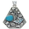 Southwest Turquoise Hand And Butterfly Silver Jewelry Pendant YS70200 