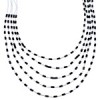 Liquid Silver 5-Strand Jewelry Onyx Bead Necklace BW71394