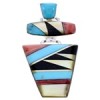 Southwest Sterling Silver Multicolor Inlay Slide Pendant BW70961