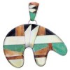 WhiteRock Multicolor Sunset Bear Jewelry Pendant YS70879