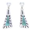 Southwestern Sterling Silver Turquoise Post Dangle Earrings AW71223