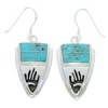 Silver Turquoise Jewelry Hand Hook Earrings YS73225