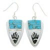 Silver Turquoise Inlay Jewelry Hand Hook Earrings YS73229