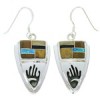 Multicolor Inlay Silver Jewelry Hand Southwest Hook Earrings YS73236