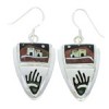 Multicolor Native American Pueblo Design Hook Earrings YS73238