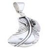 Sterling Silver Jet And Opal Feather Pendant GS73522
