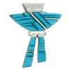Turquoise Inlay Southwest Sterling Silver Pendant BW76089