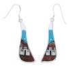 Multicolor Native American Pueblo Or Village Design Earrings EX31661