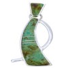 Southwest Sterling Silver Turquoise Inlay Slide Pendant BW74520