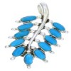 Sterling Silver Southwest Turquoise Leaf Pendant BW74531